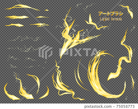 Light attribute effect Wind_Attack and Thunder Art Brush_Illustration Material Set 75058773