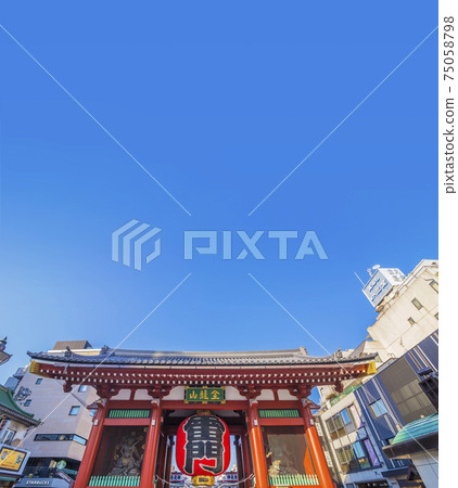 淺草寺神門寺神門門三門藍天副本空間 75058798