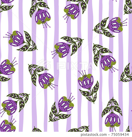 Random seamless doodle pattern with purple... - Stock Illustration ...