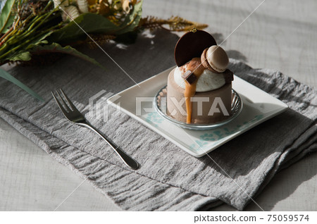 巧克力蛋糕（甜食，蛋糕，咖啡廳圖片） 75059574