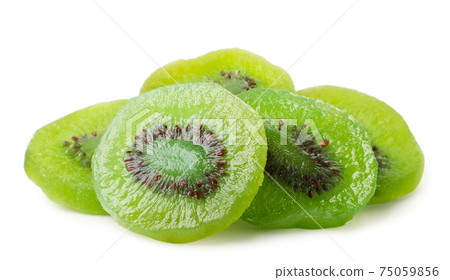 Heap of dry kiwi on a white background. Isolated Heap of dry kiwi on a white background. Isolated 75059856