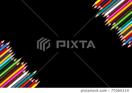 Back to School background. Colored pencils. 75060314