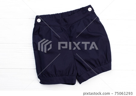 Dark blue shorts with buttons 75061293