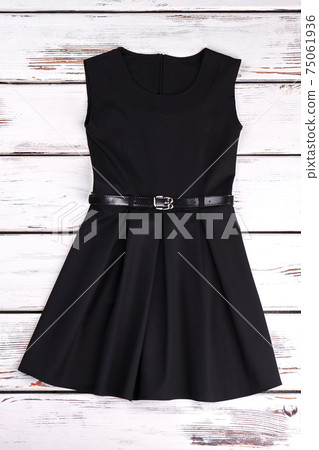 Girls elegent black cotton dress. 75061936