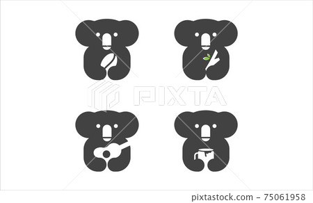 set of koala black logo icon design vector 75061958