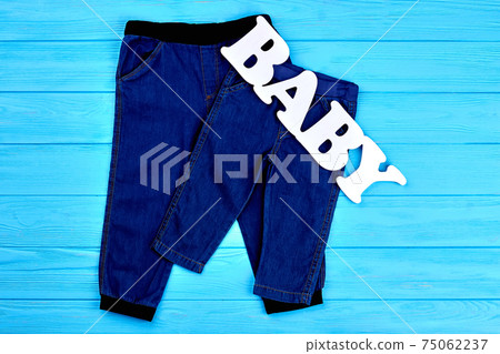 Infant kids dark jean trousers. Infant kids dark jean trousers. 75062237