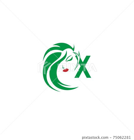 Letter X with woman face logo icon design vector - Stock Illustration ...