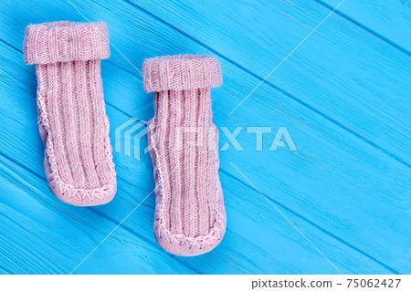 Handmade wool knitted childrens socks. 75062427
