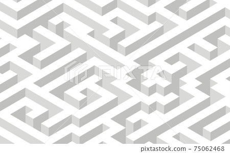 Three-dimensional maze illustration, isometric 75062468