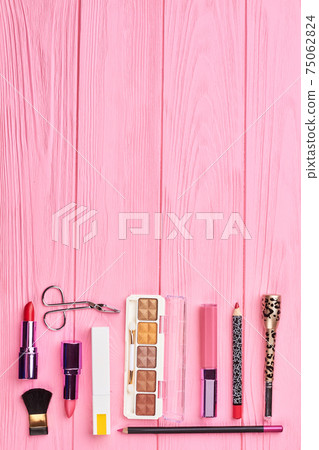 Cosmetics make up artist objects. 75062824