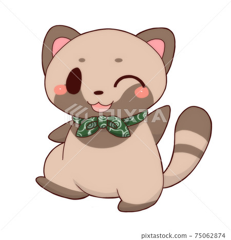 Japanese style raccoon wink 75062874