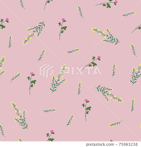 Wild flower clover and gorse seamless pattern 75063238