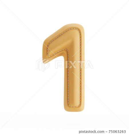 Leather yellow texture letter digit number one 1 Leather yellow texture letter digit number one 1 75063263