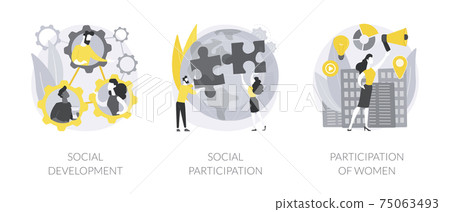 Social skills competence abstract concept vector illustrations. 75063493