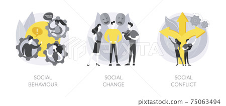 Social activity abstract concept vector illustrations. 75063494