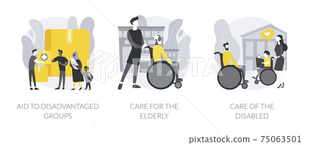 Help vulnerable people abstract concept vector illustrations. Help vulnerable people abstract concept vector illustrations. 75063501