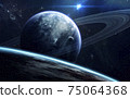 Deep space beauty, planets, stars and galaxies in endless universe. Elements of this image furnished by NASA 75064368