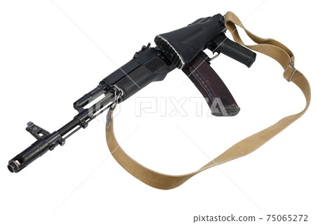 modern kalashnikov AK 74M assault rifle with folded stock 75065272