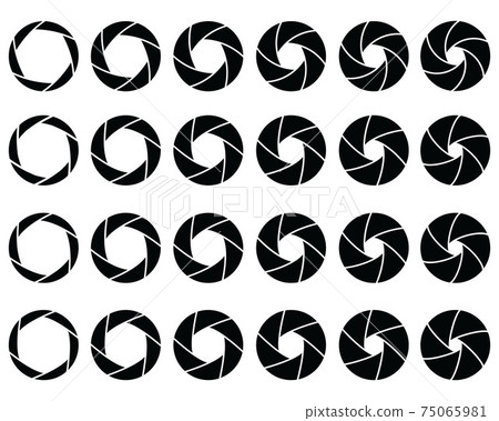 Set of different camera lens aperture values Set of different camera lens aperture values 75065981
