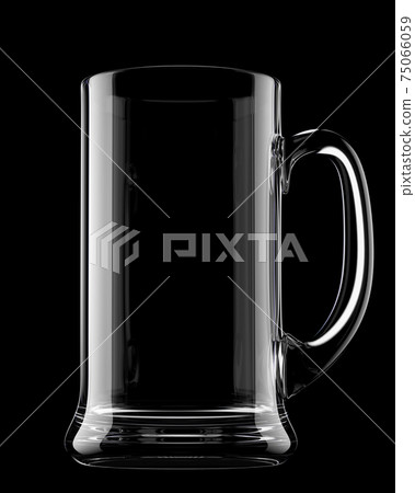 Empty beer glass isolated on black background. Empty beer glass isolated on black background. 75066059