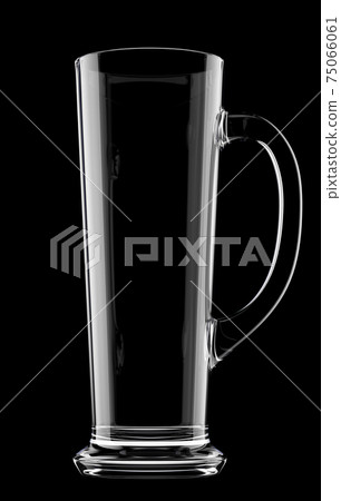 Empty beer glass isolated on black background. Empty beer glass isolated on black background. 75066061