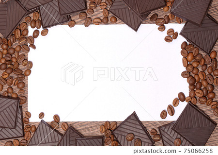 coffee beans chocolate background 75066258