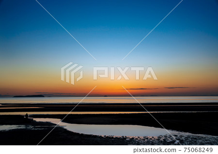 Evening view of Chichibugahama, Uyuni salt lake in Japan 75068249