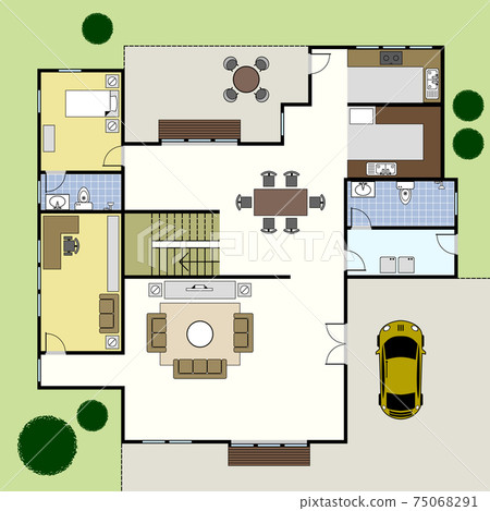 Illustration Floor Plan Floorplanner Stock Photo by