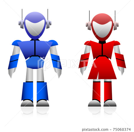 Male and Female Robot.  75068374