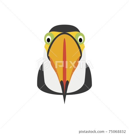 Toucan face in cartoon style for children. Animal Faces Vector illustration Series Toucan face in cartoon style for children. Animal Faces Vector illustration Series 75068832
