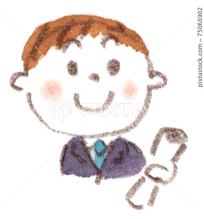 Graduation ceremony: Male student holding a diploma (watercolor illustration) Graduation ceremony: Male student holding a diploma (watercolor illustration) 75068902