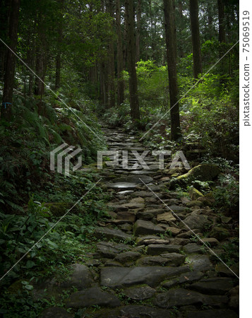 三重縣Kumano Kodo Magose Pass鵝卵石 75069519