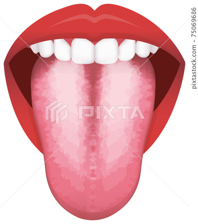 舌頭/舌頭髮白表示身體不適 75069686