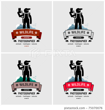 Wildlife and nature photographer logo design. Wildlife and nature photographer logo design. 75070076