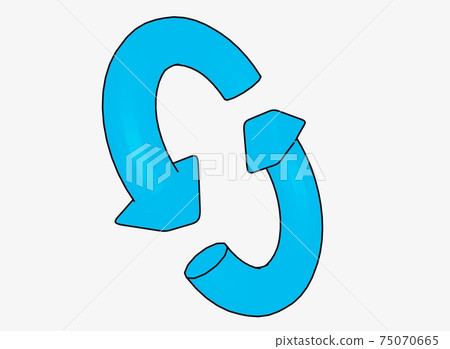 A loop of light blue arrows pointing diagonally 75070665