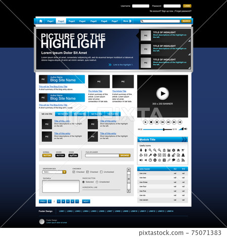 Web Design Website Element Template Button.  75071383