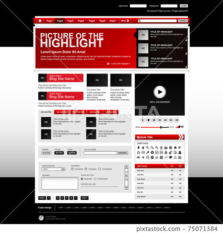 Web Design Website Element Template Button. Web Design Website Element Template Button. 75071384