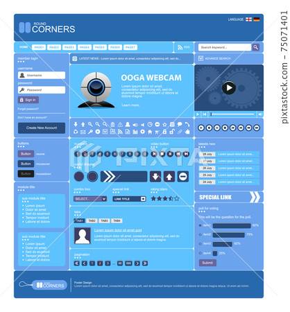 Web Design Website Element Template Button. Web Design Website Element Template Button. 75071401