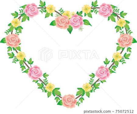 Rose and flower heart wreath Rose and flower heart wreath 75072512