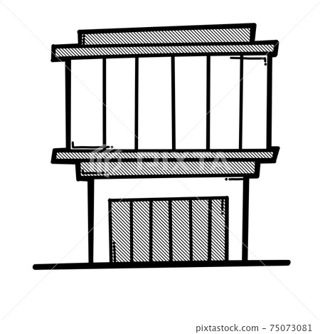 House building doodle vector icon. Drawing sketch illustration hand drawn line eps10 House building doodle vector icon. Drawing sketch illustration hand drawn line eps10 75073081