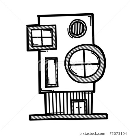 House building doodle vector icon. Drawing sketch illustration hand drawn line eps10 75073104
