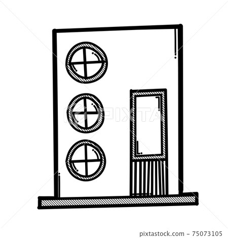 House building doodle vector icon. Drawing sketch illustration hand drawn line eps10 75073105