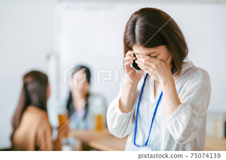 Business woman worried, troubled, missed, crying Business woman worried, troubled, missed, crying 75074139