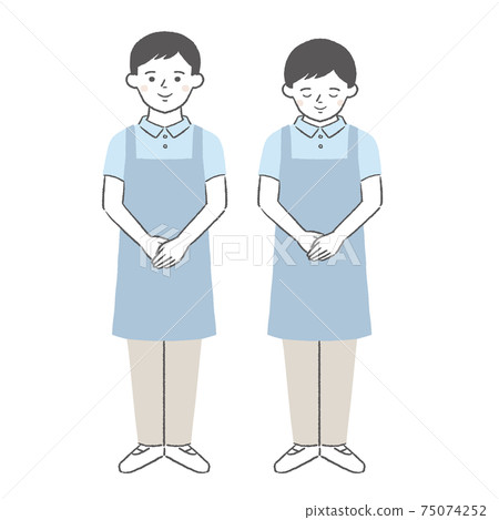 鞠躬的護理助手/保育老師男 75074252