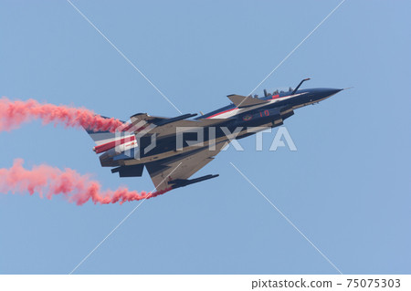 Chinese Air Force J-10 August 1st Flight Squadron Low Speed Fly 75075303