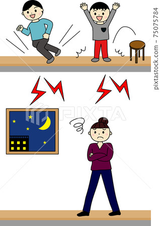 Noise Problem On The Upper Floors Of The Apartment - Stock Illustration  [75075784] - Pixta