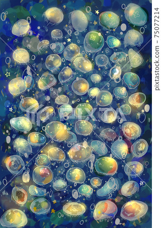 Glittering night jellyfish Glittering night jellyfish 75077214