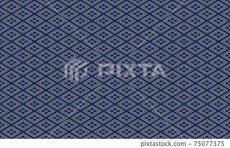 日式武田亮無縫花紋背景素材藍色 75077375