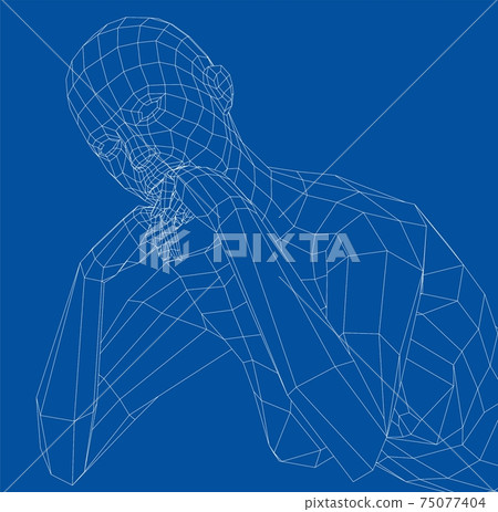 Wireframe girl in a sexy pose. Vector Wireframe girl in a sexy pose. Vector 75077404