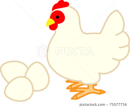 Simple Chicken And Egg Illustration Stock Illustration